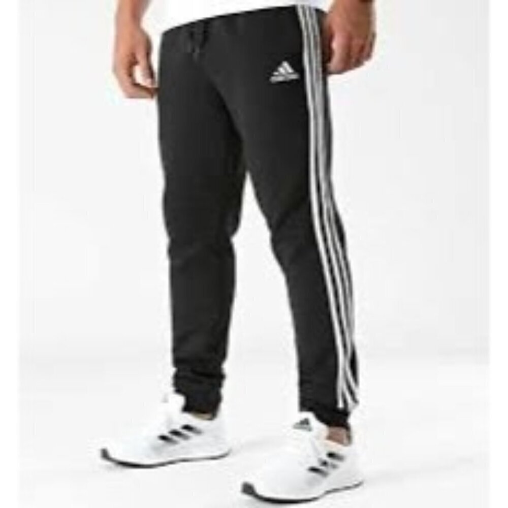 Adidas Mens Plus Size 3XLT Essential 3 Stripes Tapered Cuff Pant Gray GK8821